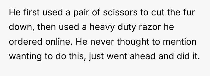 He first used a pair of scissors to cut the...