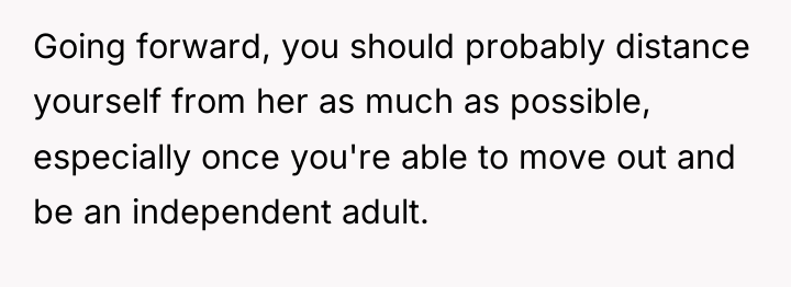Going forward, you should probably distance yourself from her as...