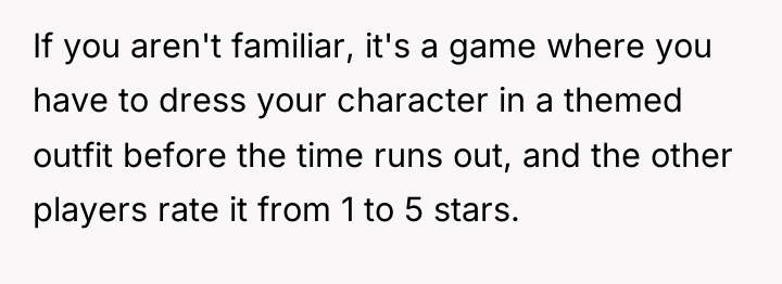 If you aren't familiar, it's a game where you have...