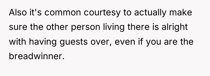 Also it's common courtesy to actually make sure the other...