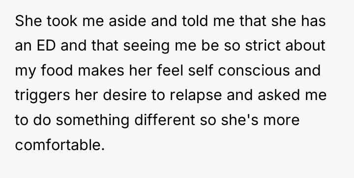 She took me aside and told me that she has...