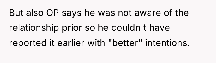 But also OP says he was not aware of the...