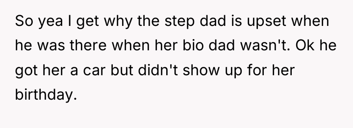 So yea I get why the step dad is upset...
