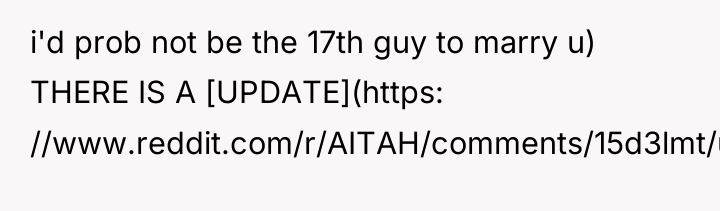 i'd prob not be the 17th guy to marry u)...