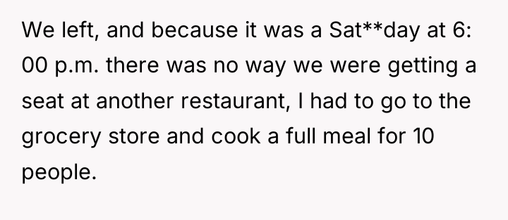 We left, and because it was a Sat**day at 6:...