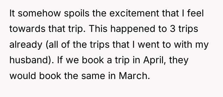 It somehow spoils the excitement that I feel towards that...