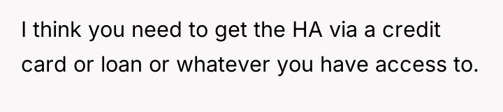 I think you need to get the HA via a...