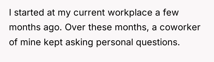 I started at my current workplace a few months ago....