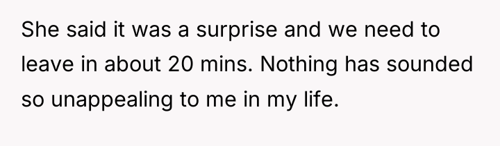 She said it was a surprise and we need to...