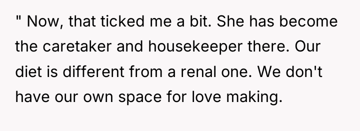 " Now, that ticked me a bit. She has become...