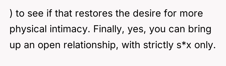) to see if that restores the desire for more...