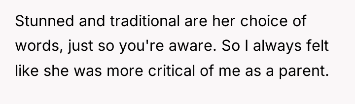Stunned and traditional are her choice of words, just so...