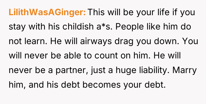 LilithWasAGinger This will be your life if you stay with...