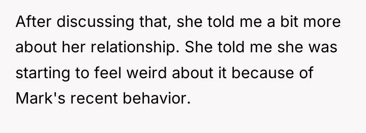 After discussing that, she told me a bit more about...