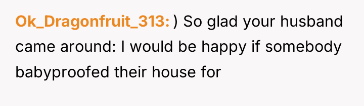 Ok_Dragonfruit_313 ) So glad your husband came around: I would...