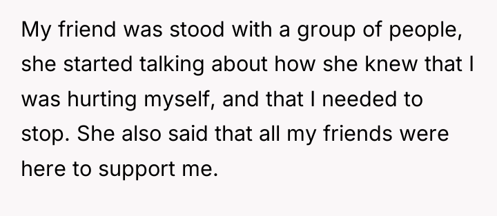 My friend was stood with a group of people, she...