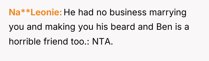 Na**Leonie He had no business marrying you and making you...