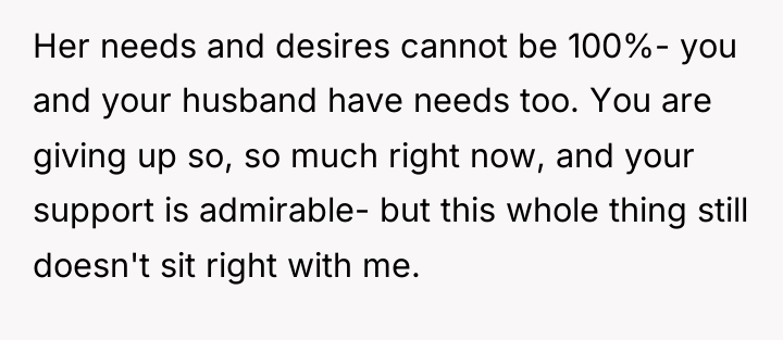 Her needs and desires cannot be 100%- you and your...