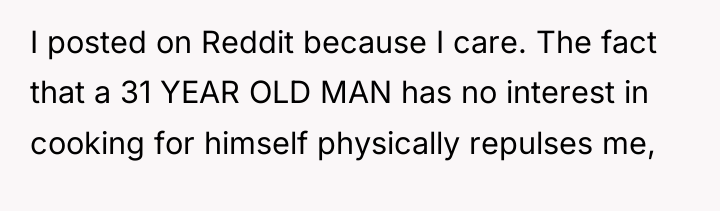 I posted on Reddit because I care. The fact that...