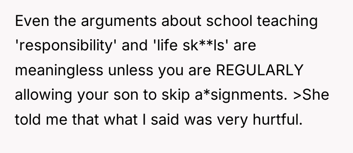 Even the arguments about school teaching 'responsibility' and 'life sk**ls'...