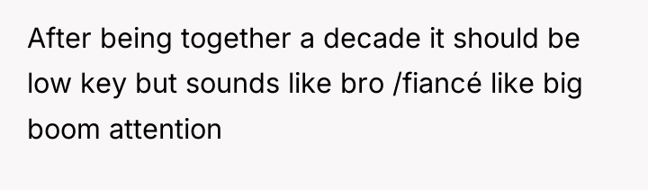 After being together a decade it should be low key...