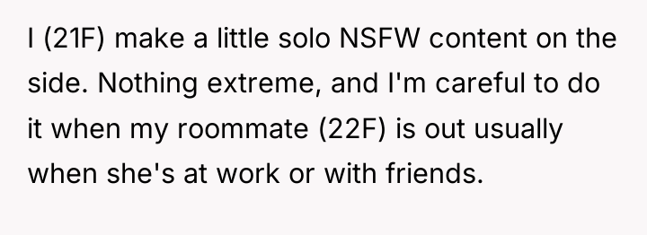I (21F) make a little solo NSFW content on the...