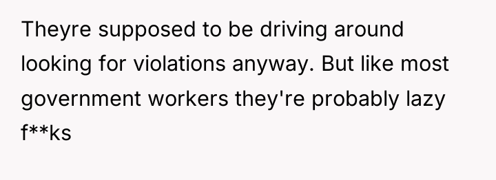 Theyre supposed to be driving around looking for violations anyway....