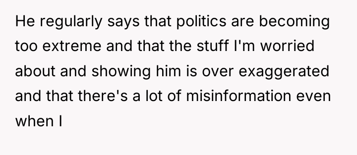 He regularly says that politics are becoming too extreme and...