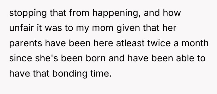 stopping that from happening, and how unfair it was to...