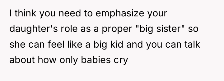 I think you need to emphasize your daughter's role as...