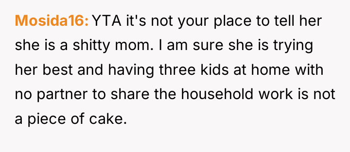 Mosida16 YTA it's not your place to tell her she...
