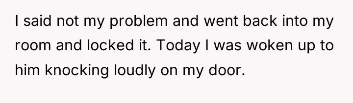 I said not my problem and went back into my...