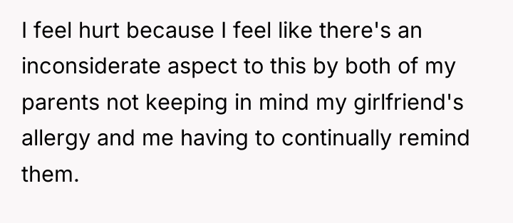 I feel hurt because I feel like there's an inconsiderate...