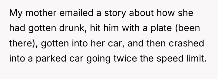 My mother emailed a story about how she had gotten...
