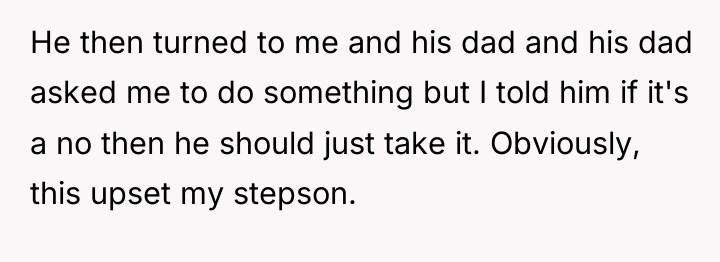 He then turned to me and his dad and his...