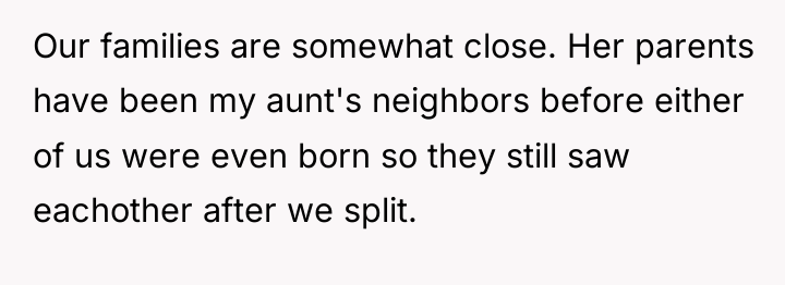 Our families are somewhat close. Her parents have been my...
