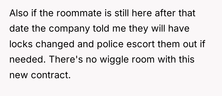 Also if the roommate is still here after that date...