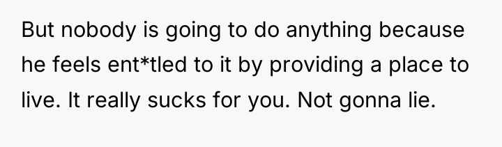 But nobody is going to do anything because he feels...