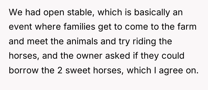 We had open stable, which is basically an event where...