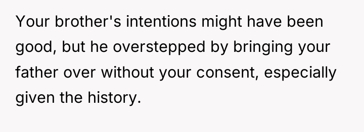 Your brother's intentions might have been good, but he overstepped...