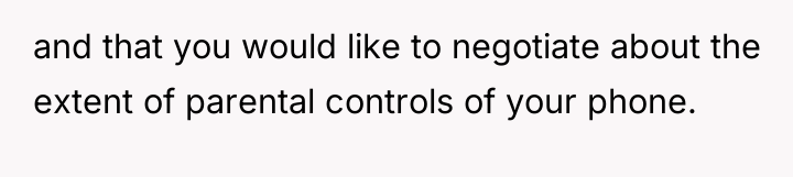 and that you would like to negotiate about the extent...