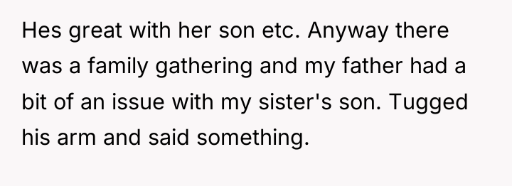 Hes great with her son etc. Anyway there was a...