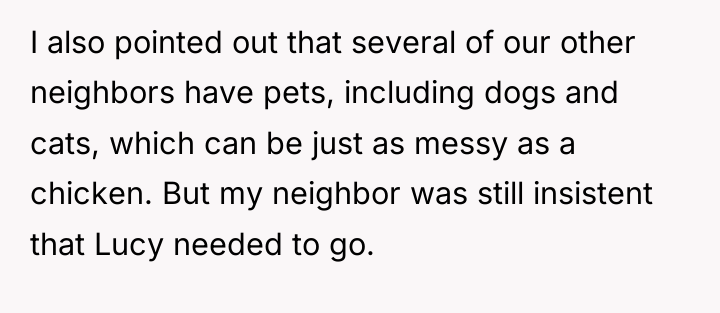 I also pointed out that several of our other neighbors...