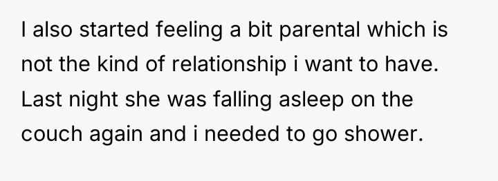I also started feeling a bit parental which is not...