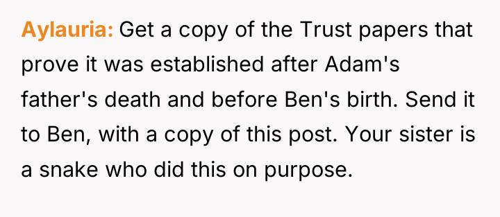 Aylauria Get a copy of the Trust papers that prove...