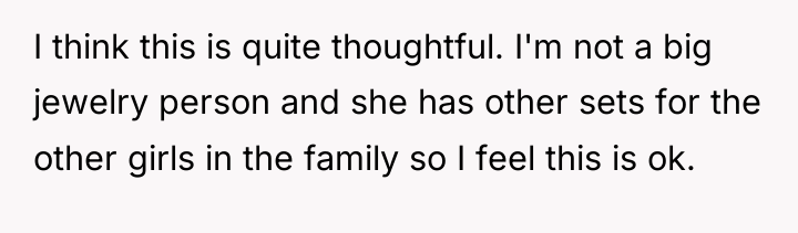 I think this is quite thoughtful. I'm not a big...