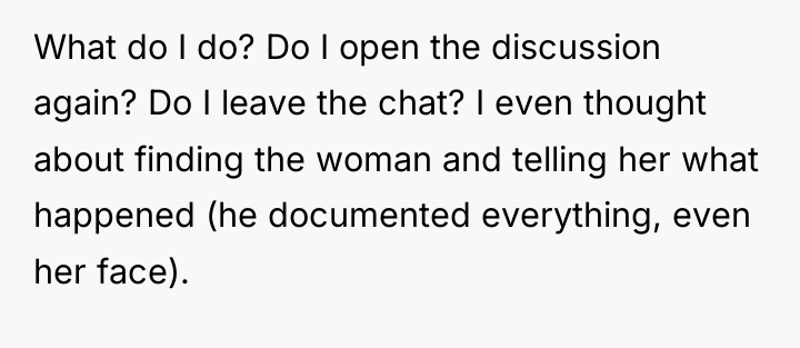 What do I do? Do I open the discussion again?...