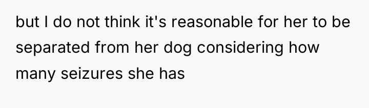 but I do not think it's reasonable for her to...