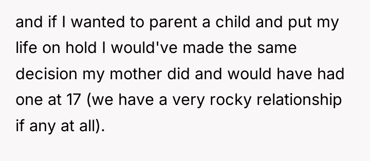and if I wanted to parent a child and put...
