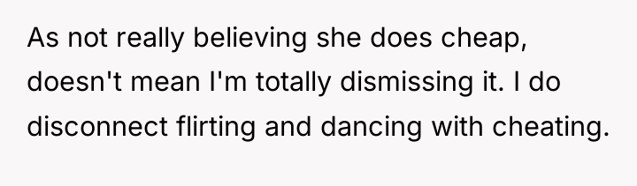 As not really believing she does cheap, doesn't mean I'm...